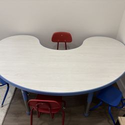 Lakeshore Rainbow Adjustable Group Kids Table 