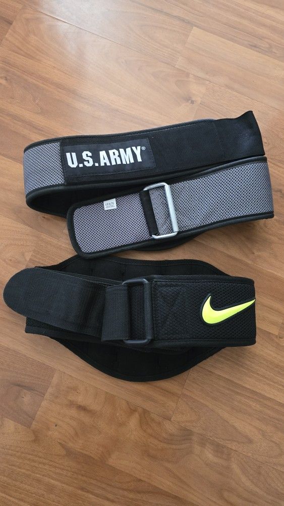 U.s Army Weight Lifting Belt. Brand New $5.00 NIke Training Belt$ 15.00