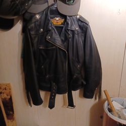 Harley Davidson   Fringed  Xl  Crop Leather Riding Jacket