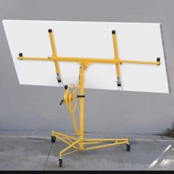 11 ft. Drywall Panel Hoist Jack Caster Construction Lockable Tool
