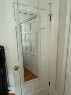 White Over the Door Mirror