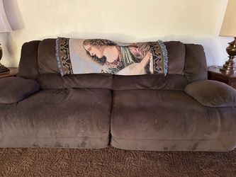 Couch with two large recliners super comfy just needs cleaning a few spots as seen in picture but overall great shape pick up La Habra