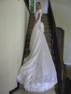 Wedding dress with train