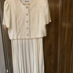 Cream Dress With Jacket — Made In USA