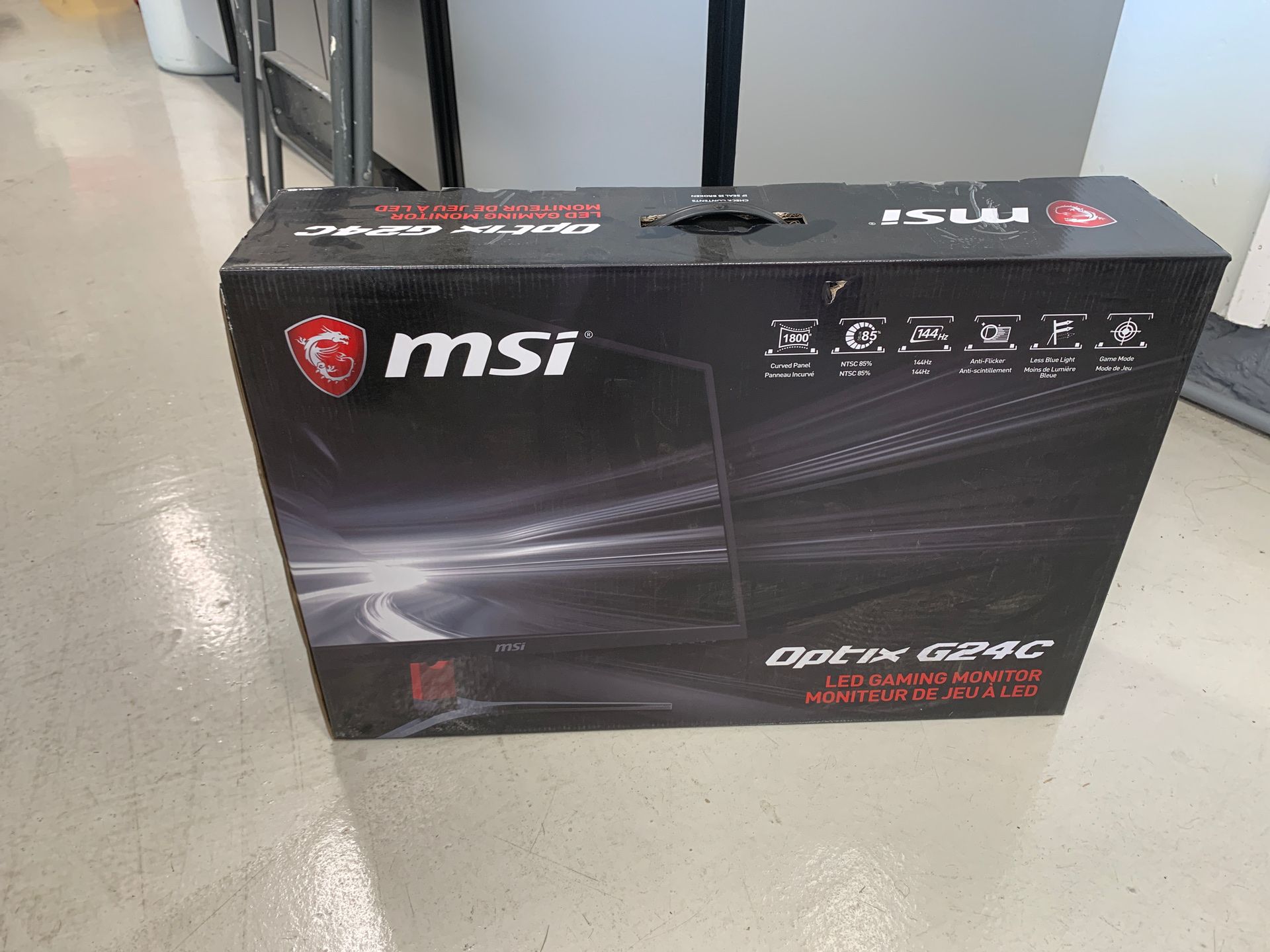 MSI curved 24”gaming monitor G24C, FHD LED 144hz, 1ms, FreeSync Tech, Gaming mode HDMI/Display port