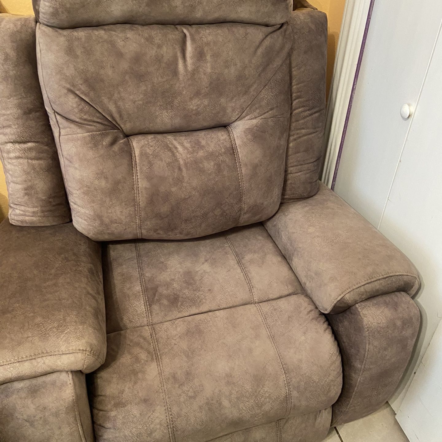 Brown Suede Arm Chair Couch 