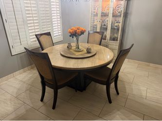 Marble Dining Table 60” Wide, with Chairs