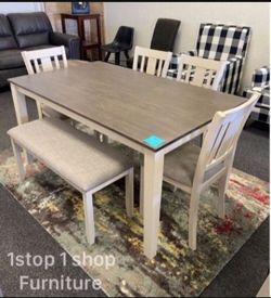✅No Tax ✅Gorgeous Amara 6-Pc Dining Table Set 