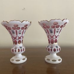 Antique Bohemian Glass Vases