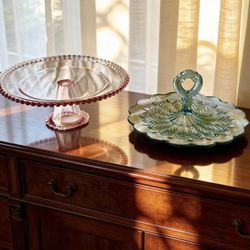 Baby Gender Reveal Party Decor: Vintage Pink And Blue Serving Platters