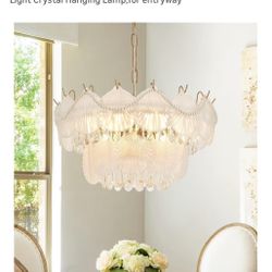 Modern Chandelier, Luxury Glass Pendant Light, 6-Light Crystal