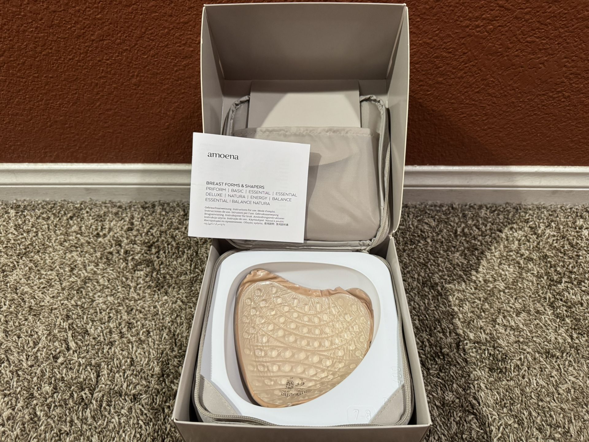 Amoena Post Mastectomy Breast 341 Energy Light 2U Breast Form Size 7