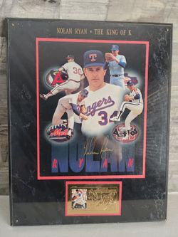 Nolan Ryan The King of K Autographed Color Plaque