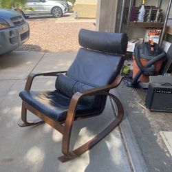 Black Leather Rocking Chair