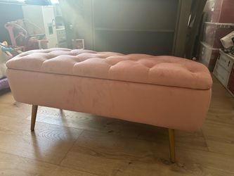 Pink storage bench