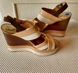 Coach leather wedges size 9