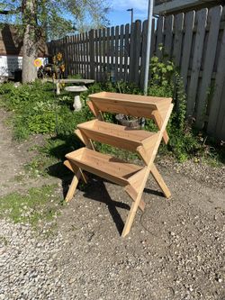 Standing Cedar Herb And Flower Box