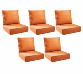 22 in. x 24 in. x 6 in. Outdoor Chair Cushion Set in Orange