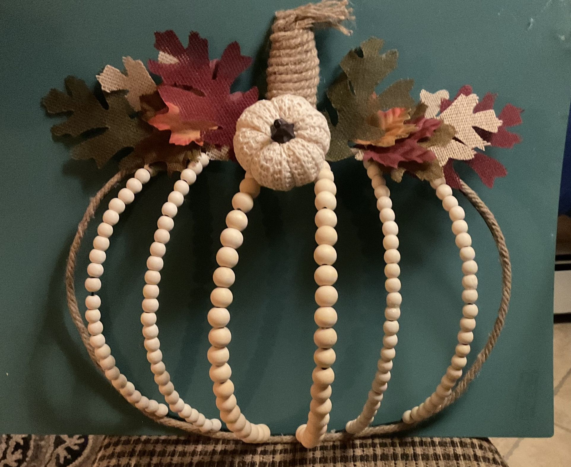 Brand New Beaded Pumpkin Wreath