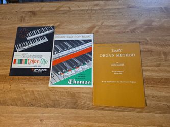 Thomas Color-Glo Organ Music Books Vintage Easy Organ Method Lot Of 3