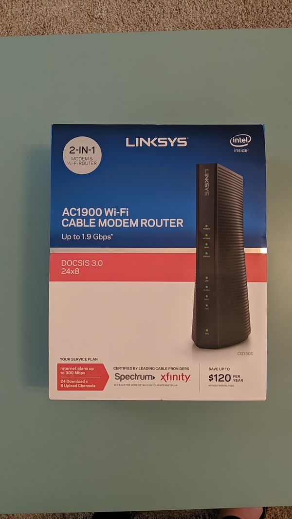 Linksys CG7500 AC1900 DualBand Modem WiFi Router for Sale in Raleigh