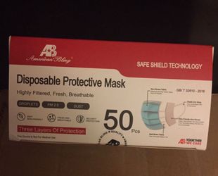 Disposable Protective Mask 50 Pieces