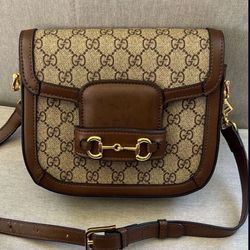 GG Canvas Brown Leather Horsebit Crossbody Bag Authentic Is $3300