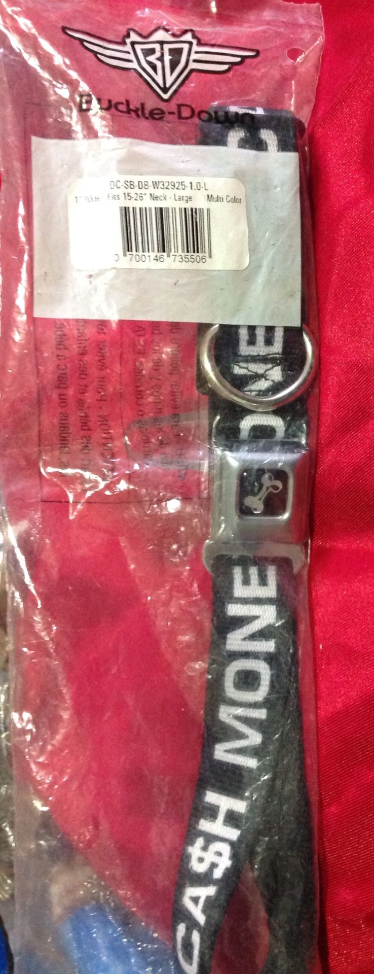 BUCKEL-DOWN DOG COLLAR FIT 15-26" (CA$H MONEY) LARGE. NEW IN Original Package