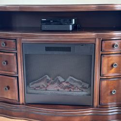 TV CONSOLE WITH FIREPLACE