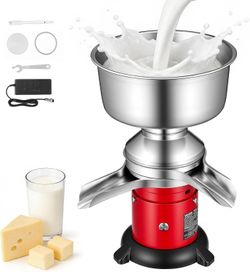 VEVOR Milk Cream Separator 60L/H Centrifugal Separator (40W, 100-240V) Red (Everything included)