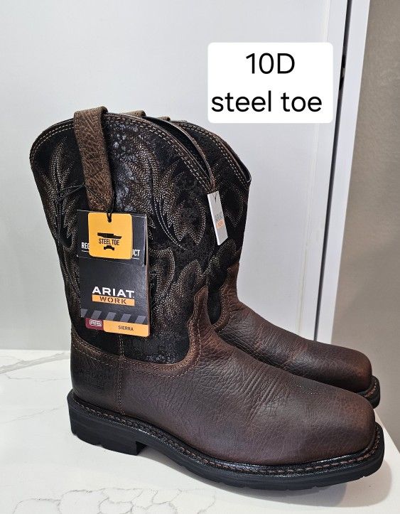 Ariat Steel Toe Work Boots Size 10D