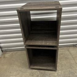 2 End Table Stackable Modular Cube Shelves 