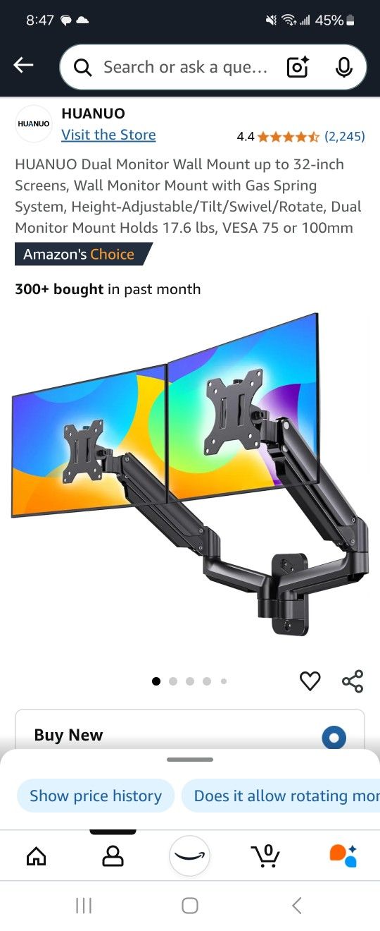 Dual Monitor Wall Mount