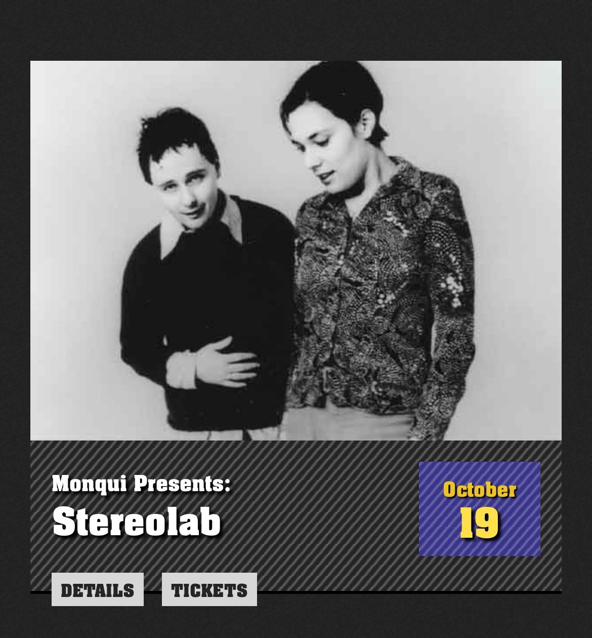2 Tickets To Stereolab October 19