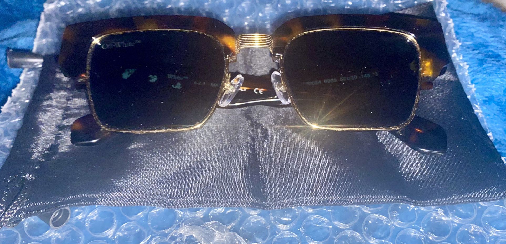 Off White Washington Square Frame Sunglasses Havana Gold