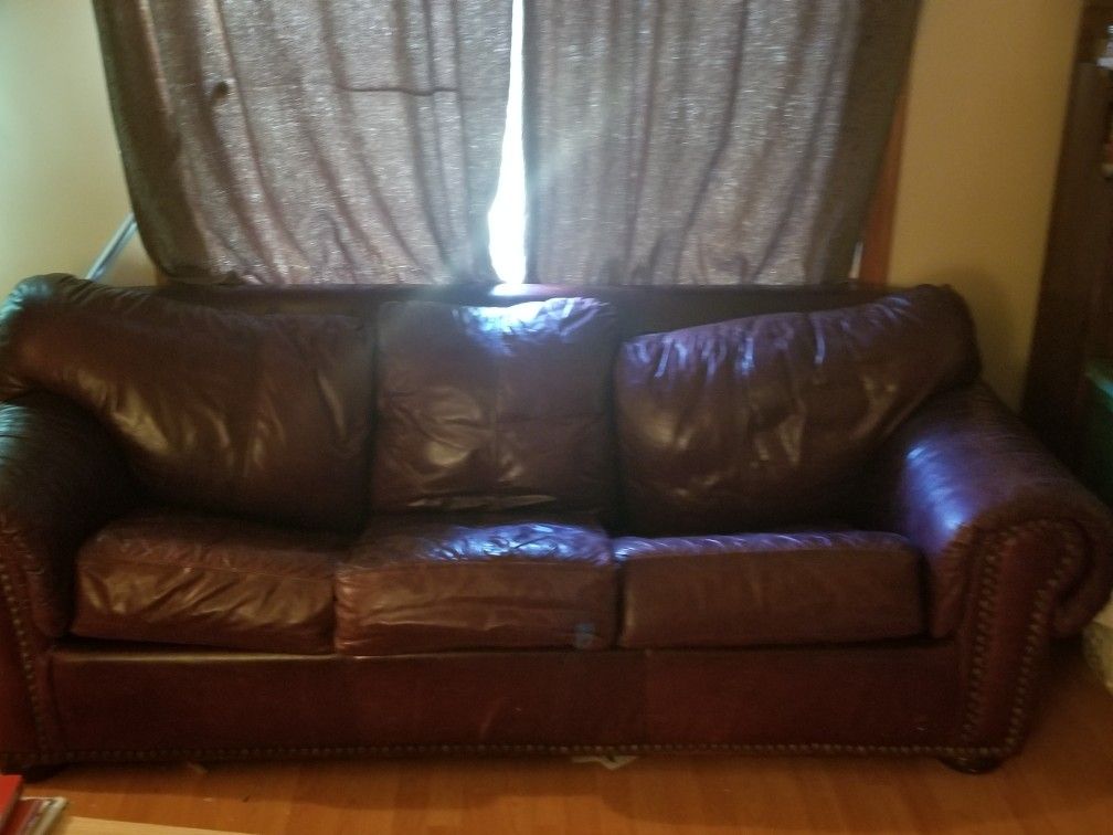Leather Couch Hide Away Bed