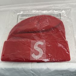 Supreme Swarovski S Logo Beanie Red One Size 