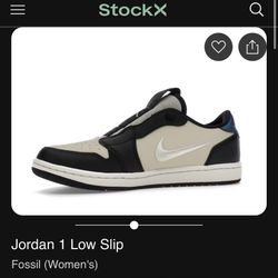 Wmns Air Jordan 1 Ret Low Slip Fossil Black/ Green
