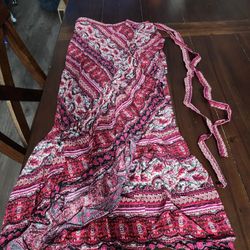 Wrap Around Womens Skirt Pink
