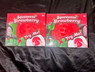 VIRAL 🔥 “Squeeze” Strawberry Squishy Stress Toy Brand New Lot of 2 Fast Ship
