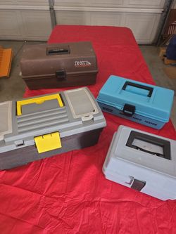 Various plastic tool boxes