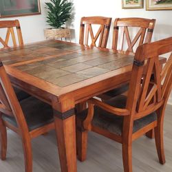  Beautiful Solid Wood Dining Set + Matching Coffee Table