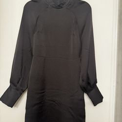 Black Sheath Mini Dress- Black -XS