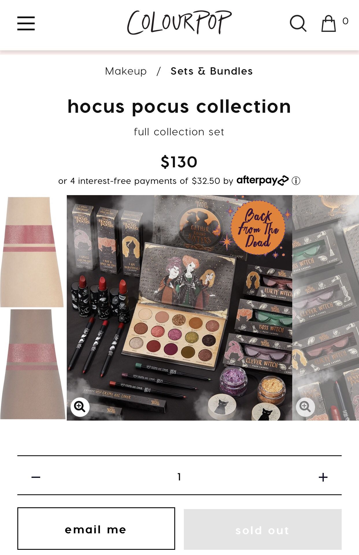 Sold out 2020 Colourpop X Hocus Pocus Full collection