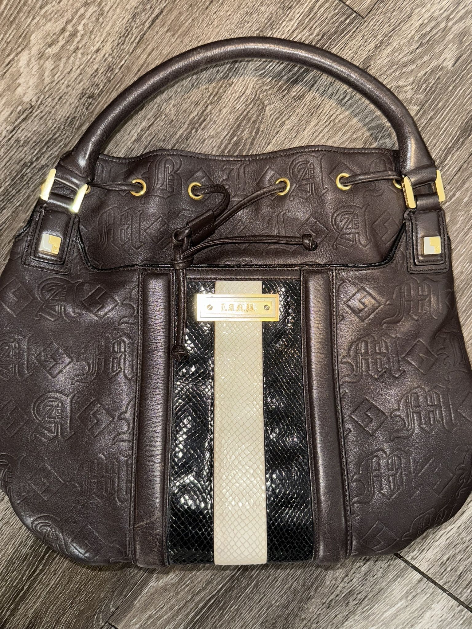 L.A.M.B. Brown Leather Purse Women’s Designer Handbag Shoulder Bag