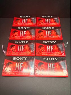Sony HF High Fidelity Blank Audio Cassette Tape 90 Min (New!) 8 Count