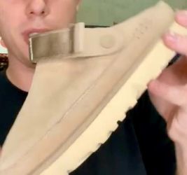 Beige Suede Clog Sandal