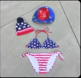 Bakkini Red White and Blue with Cowboy Hat (lights up) and Beenie