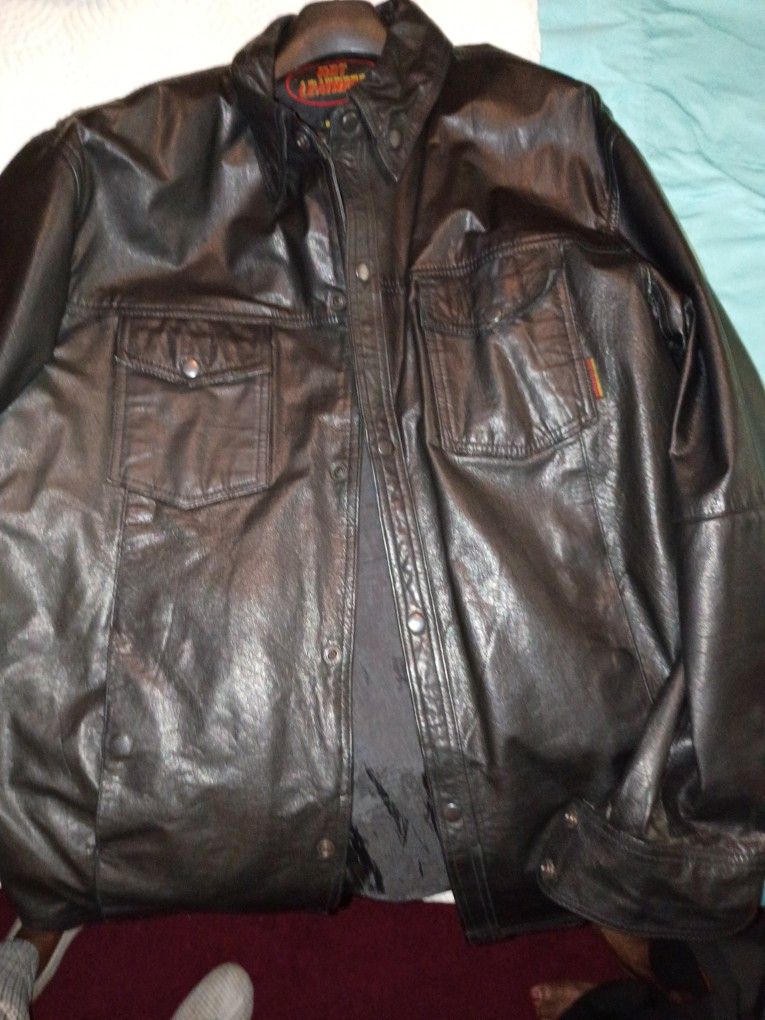Leather Jacket Shirt Look