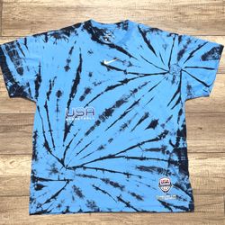 Nike USA Basketball The Nike Tee Olympics Blue Tie Dye Exclusive T Shirt Mens XL